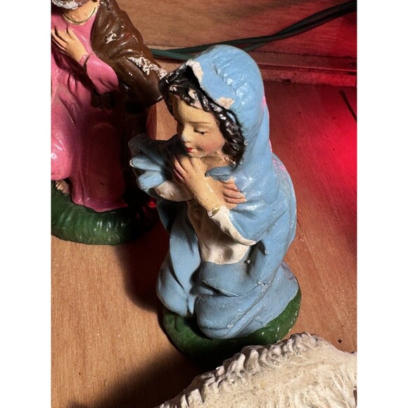 Vintage Christmas NATIVITY PIECES Set Of 10 Figures HAND PAINTED ITALY 1960s - Picture 7 of 16